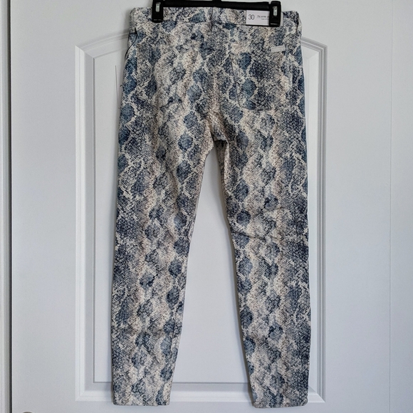 7 For All Mankind Mid Rise Skinny Ankle Jeans Snake Stretch Denim Indigo 30 NWT - Picture 5 of 14